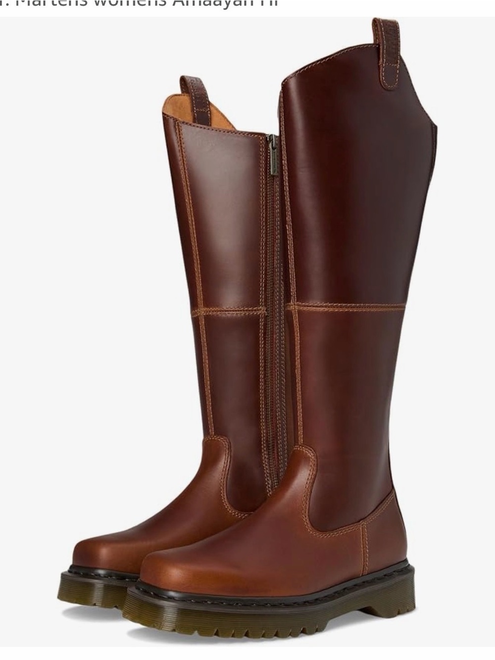 AMAAYAH Knee High Leather Riding Boots Butter Scotch